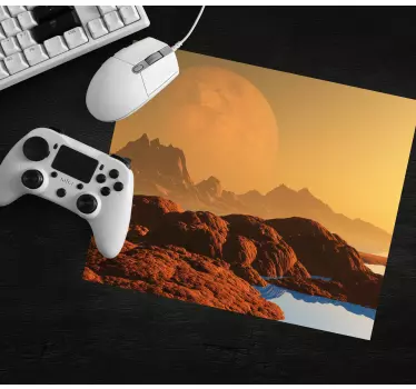 Gaming mouse pad alien landscape design - TenStickers