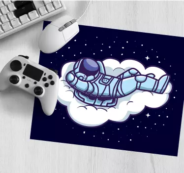 Gaming mouse pad astronaut floating on cloud - TenStickers