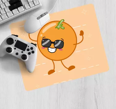 Gaming mouse pad cheerful orange character - TenStickers
