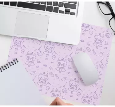 Gaming mouse pad curious cat characters - TenStickers