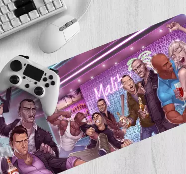 Gaming mouse pad dramatic party scene - TenStickers
