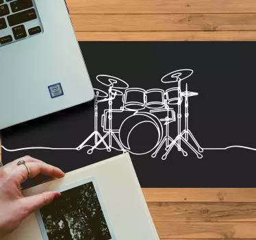 Gaming mouse pad drum set outline - TenStickers