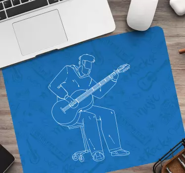 Gaming mouse pad guitarist in action - TenStickers