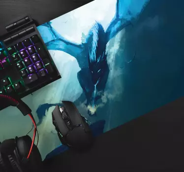 Gaming mouse pad majestic dragon scene - TenStickers
