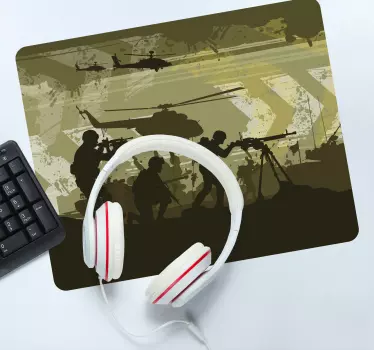 Gaming mouse pad military action silhouettes - TenStickers