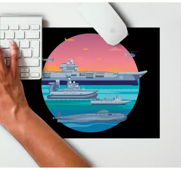 Gaming mouse pad naval fleet scene - TenStickers