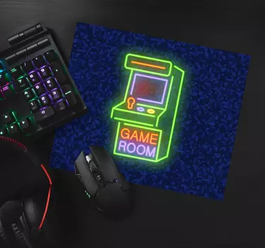 Gaming mouse pad neon game arcade - TenStickers