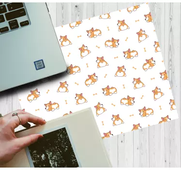 Gaming mouse pad with adorable fox characters - TenStickers