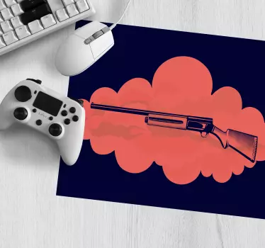 Gaming mouse pad with artistic gun design - TenStickers