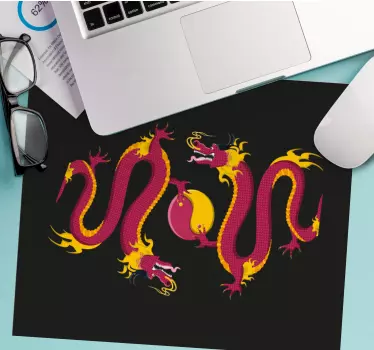 Gaming mouse pad with detailed dragon artwork - TenStickers