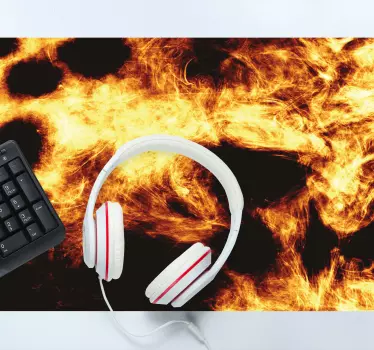 Gaming mouse pad with fiery abstract design - TenStickers
