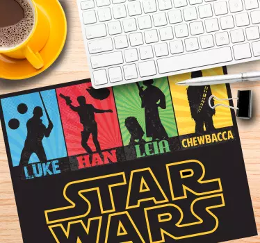 Gaming mouse pad with iconic character silhouettes - TenStickers