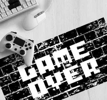 Gaming mouse pad with pixelated game over design - TenStickers