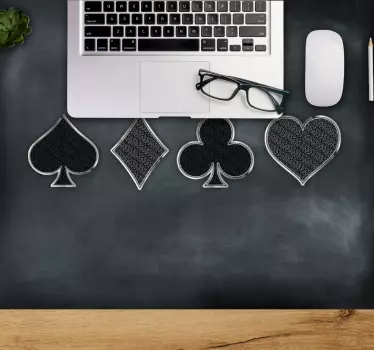Gaming mouse pad with playing card symbols - TenStickers