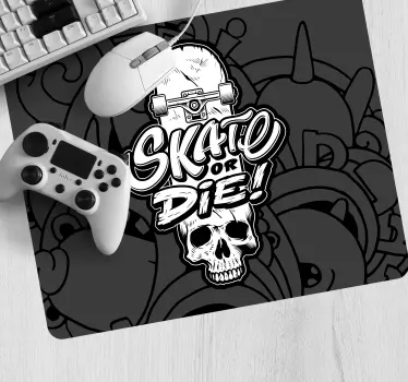 Gaming mouse pad with skateboard skull design - TenStickers