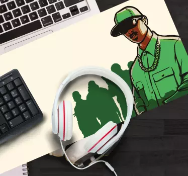 Gaming mouse pad with stylized character silhouette - TenStickers