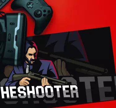 Gaming mouse pad with stylized shooter design - TenStickers