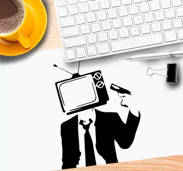 Gaming mouse pad with tv head design - TenStickers