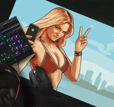 GTA Sexy girl gaming vinyl mouse pad - TenStickers