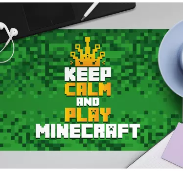 Keep calm and play minecraft gaming vinyl mouse pad - TenStickers