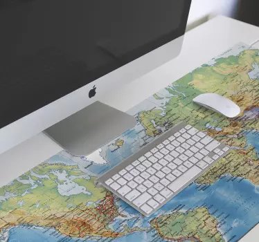 Physical world map vinyl mouse pad XXL - TenStickers