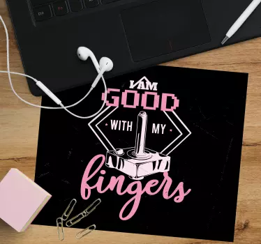 "unleash your game with a gaming mouse pad" - TenStickers
