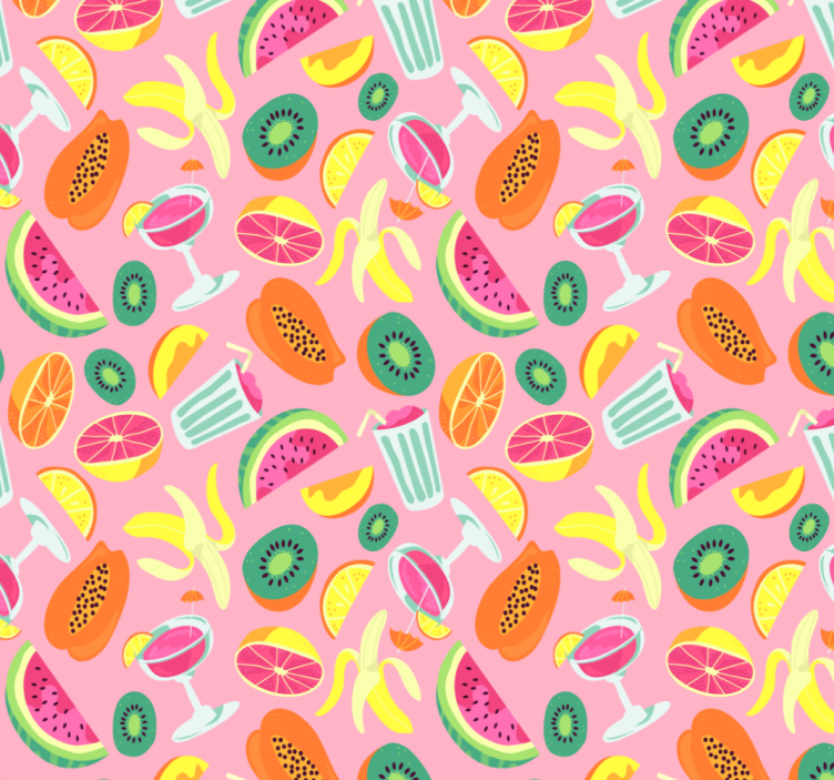 Colorful fruits pattern blinds in a kitchen - TenStickers