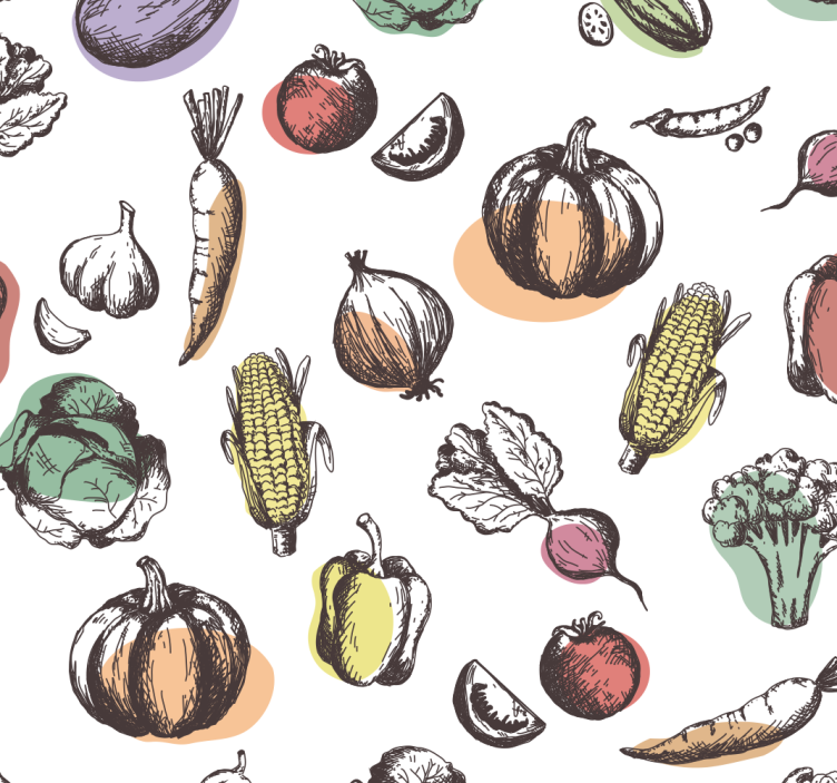 Ingredients pattern retro style blinds in a kitchen - TenStickers