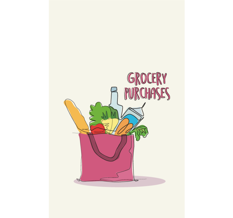 Grocery illustration blinds in a kitchen - TenStickers