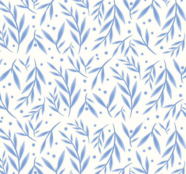 Blue and white pattern bathroom blind - TenStickers