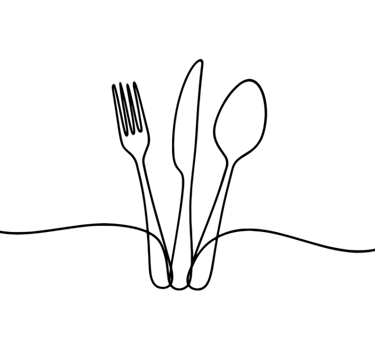 Stylish lines of utensils blinds in a kitchen - TenStickers