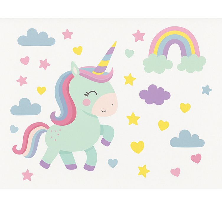 Colorful unicorn design blind kids - TenStickers