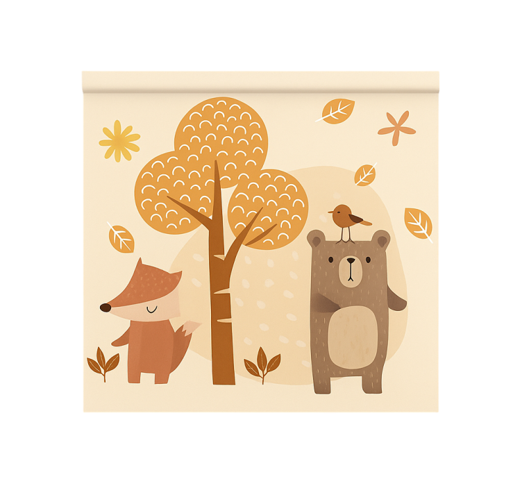 Beige forest animals blind kids - TenStickers