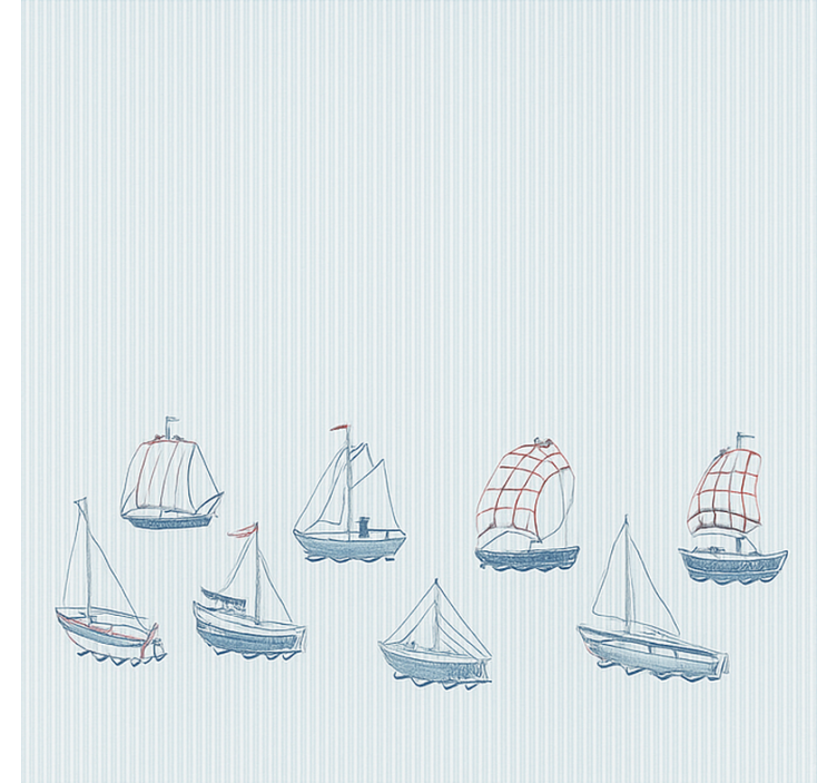 Blue sailing boats blind kids - TenStickers