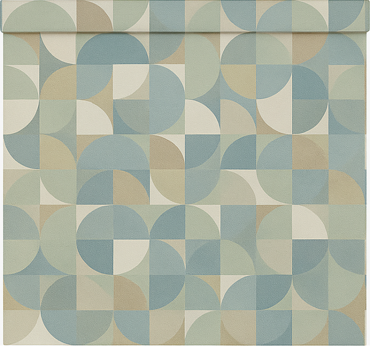 Green abstract forms modern blind - TenStickers