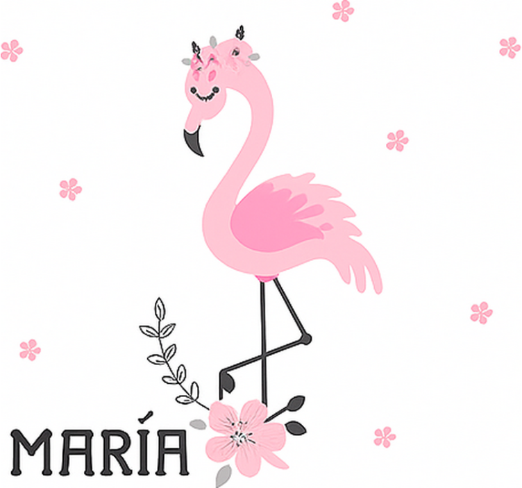 Pink flamenco with name blind kids - TenStickers