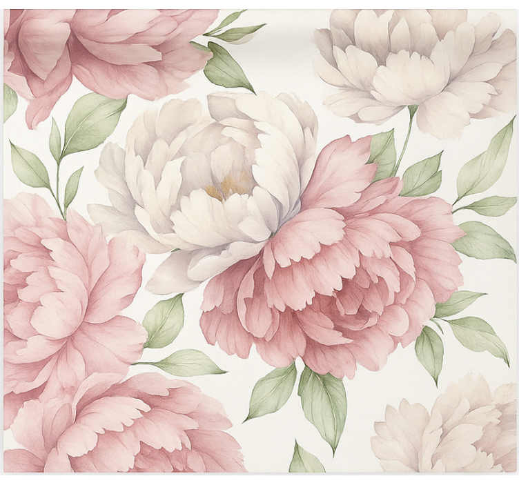 Blushing peony print blinds in a kitchen - TenStickers