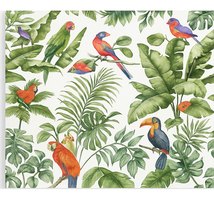 Tropical bird print living room blind - TenStickers