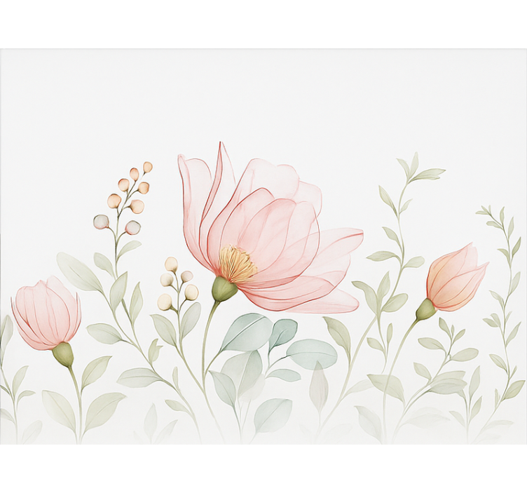 Abstract translucent florals blind master bedroom - TenStickers