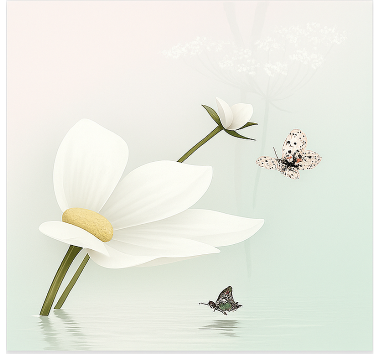 Ethereal Daisy Reflections blinds in a kitchen - TenStickers