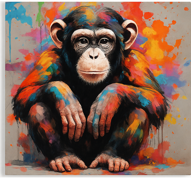 Monkey with colors teenage blind - TenStickers