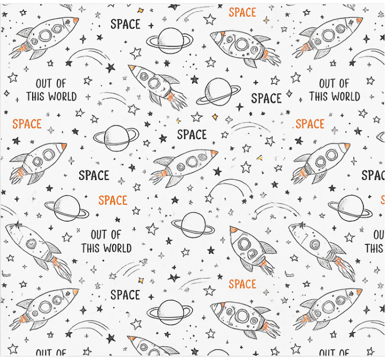 Drawn space pattern teenage blind - TenStickers