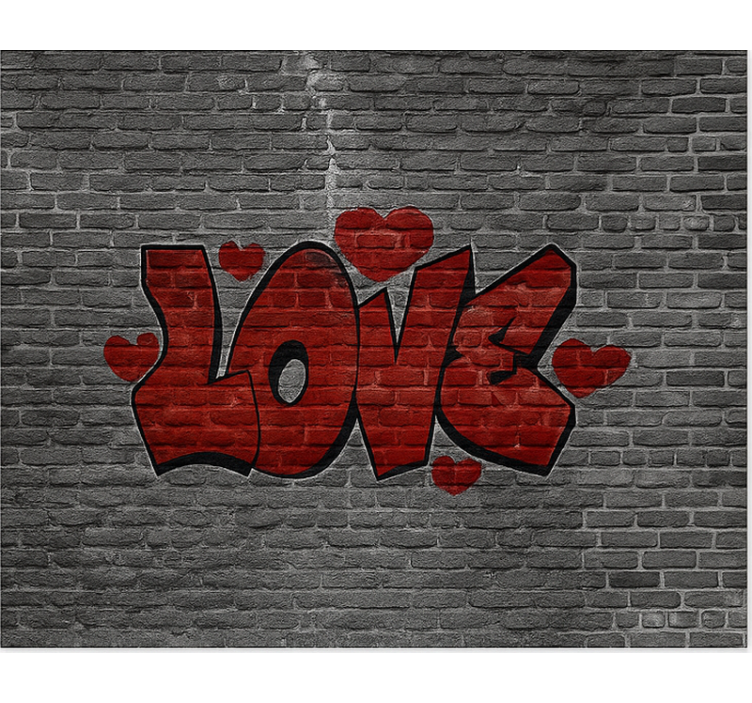Modern blind love on brick wall - TenStickers