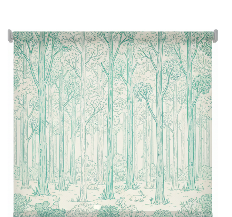 Blind trees mint woodland illustration - TenStickers