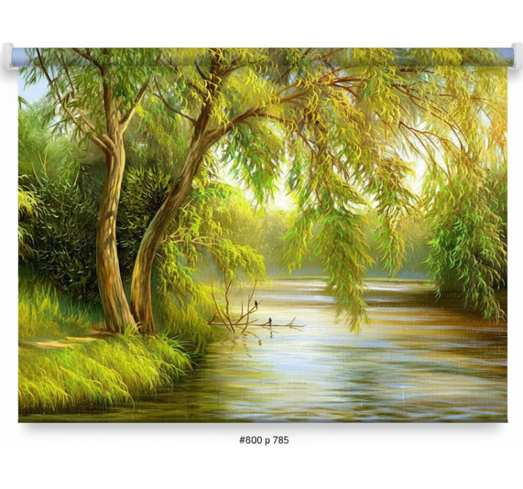 Blind trees tranquil river willow - TenStickers