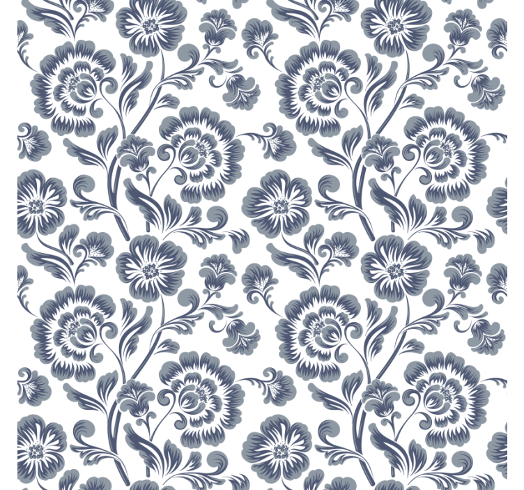 Bathroom blind with blue flowers on white background - TenStickers