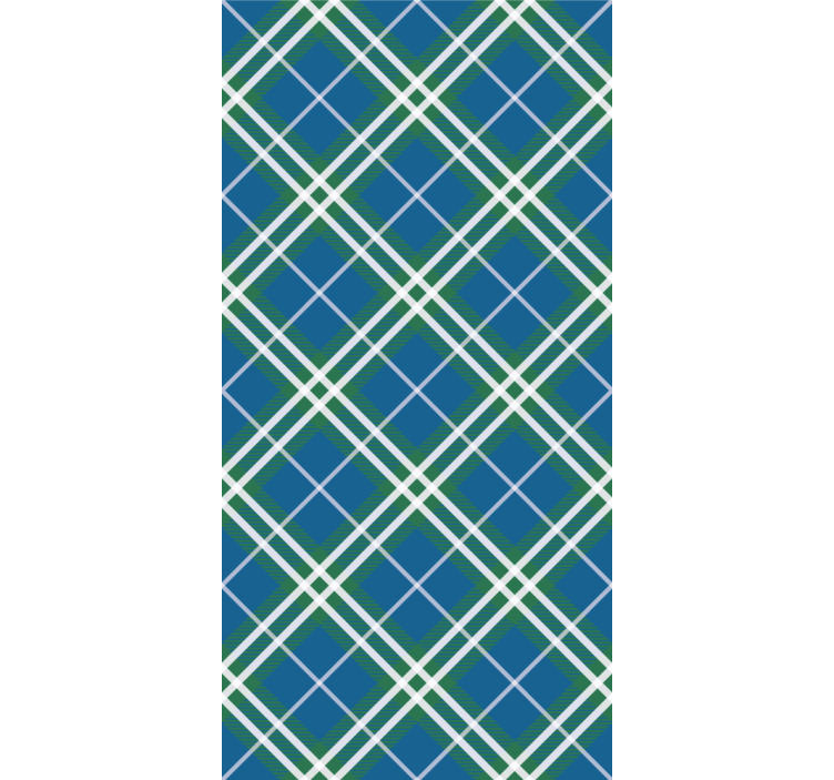 Blind home office in blue and green tartan - TenStickers