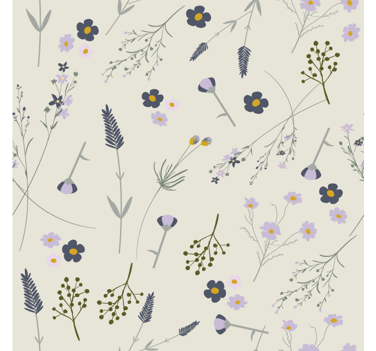 Purple wildflower floral blinds in a kitchen - TenStickers