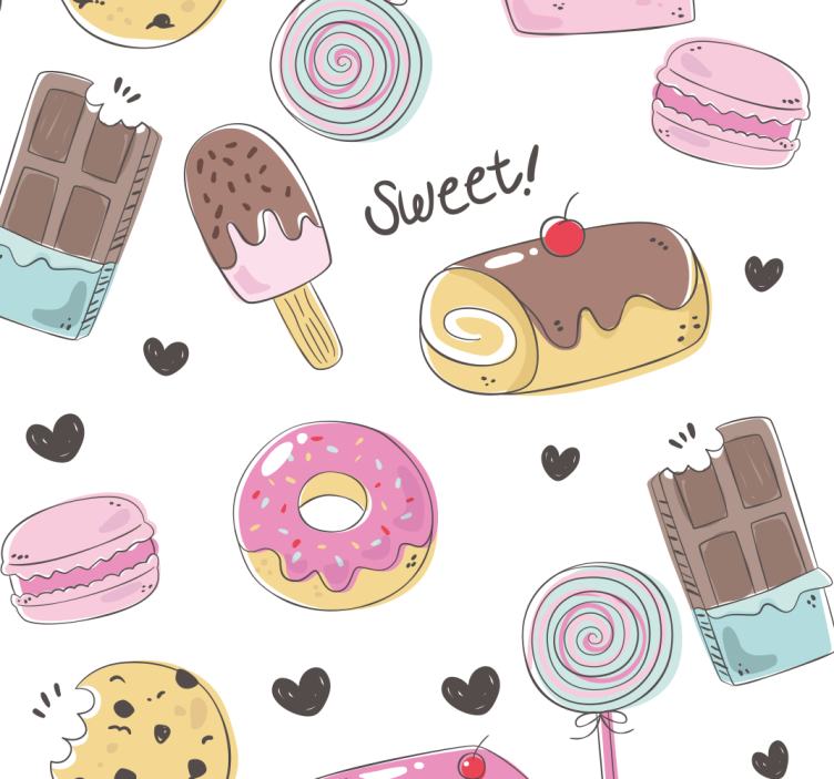 Blinds in a kitchen with sweet treats design - TenStickers