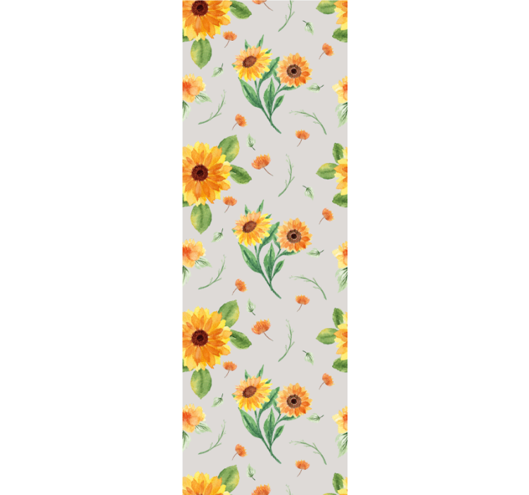 Blinds in a kitchen with sunflower watercolor pattern - TenStickers